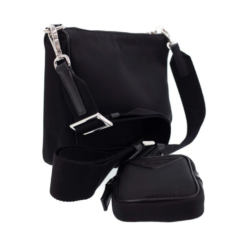 Prada ReNylon Saffiano Leather Shoulder Bag shoulder strap pouch Black - Picture 2 of 9